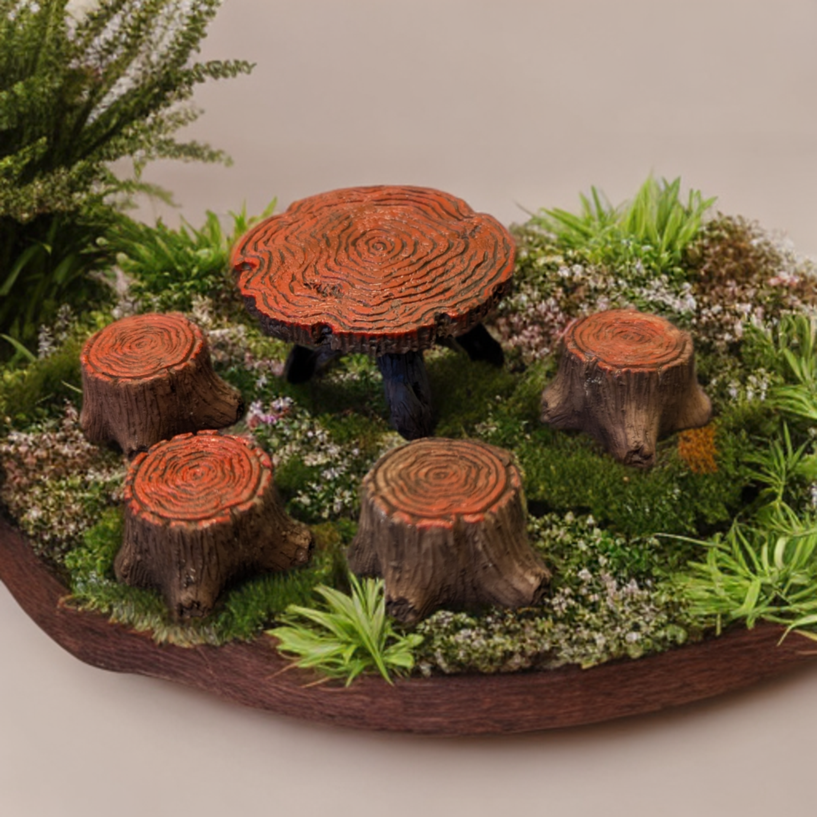 Fairy, Table, stumps. enchanted. miniature