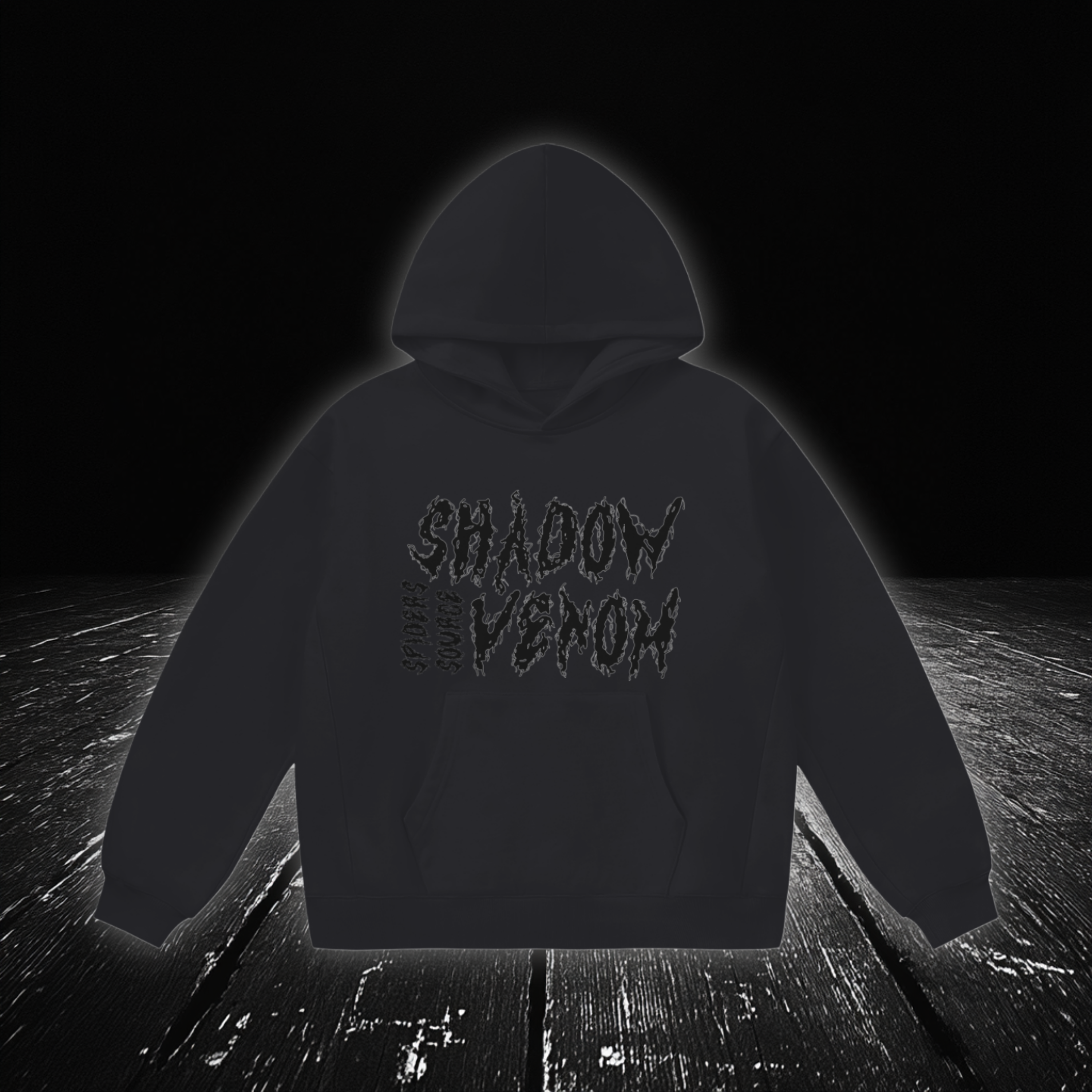 dark,shadow,hoodie,goth, Black, Pshyco Panda Bear, front View