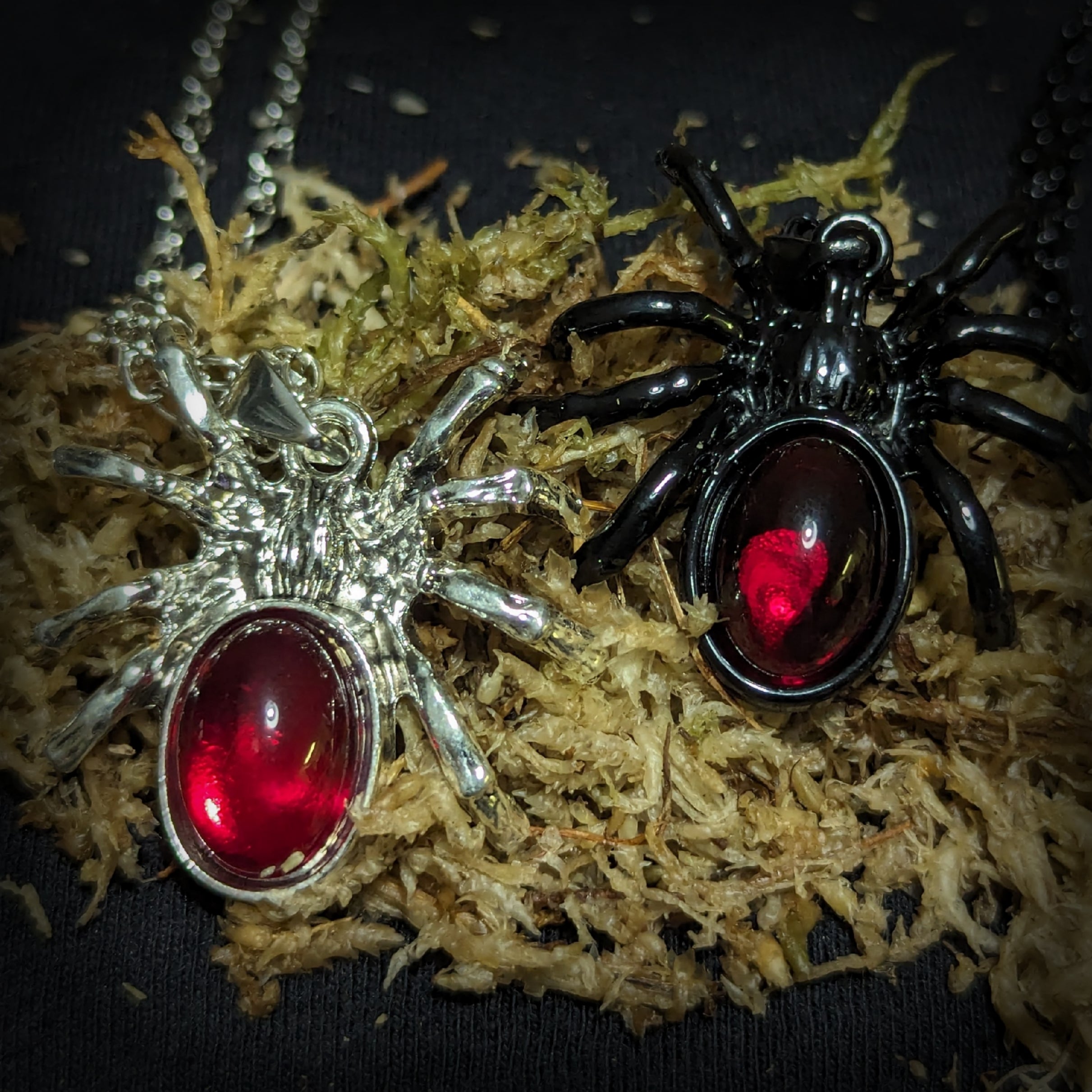 Red Gemstone Spider Pendant