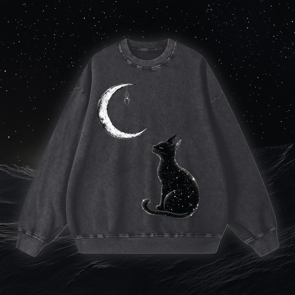 Eve BLACK CAT SWEATSHIRT 黒猫スウェット Eve BLACK CAT SWEATSHIRT 黒猫スウェット