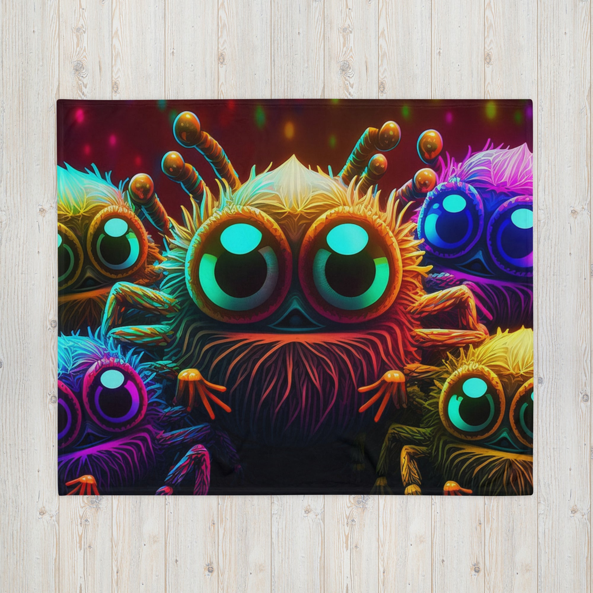 Trippy Alien Jumping Spider Throw Blanket - Jumping Spiders For Sale - Spiders Source - #1 Regal Jumping Spider Store