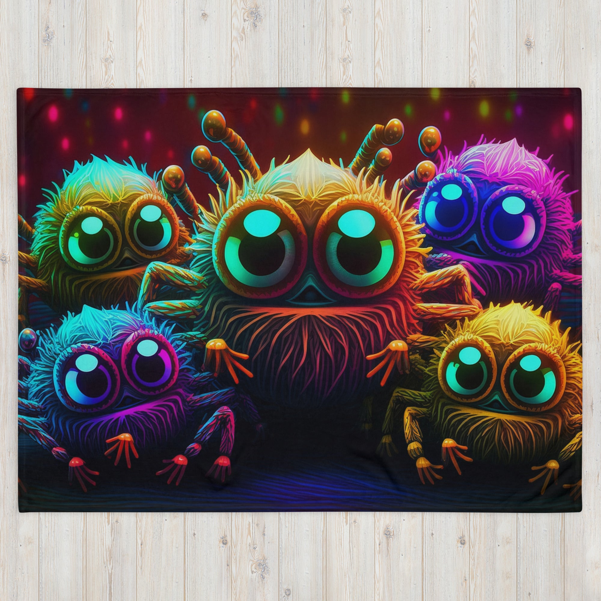 Trippy Alien Jumping Spider Throw Blanket - Jumping Spiders For Sale - Spiders Source - #1 Regal Jumping Spider Store