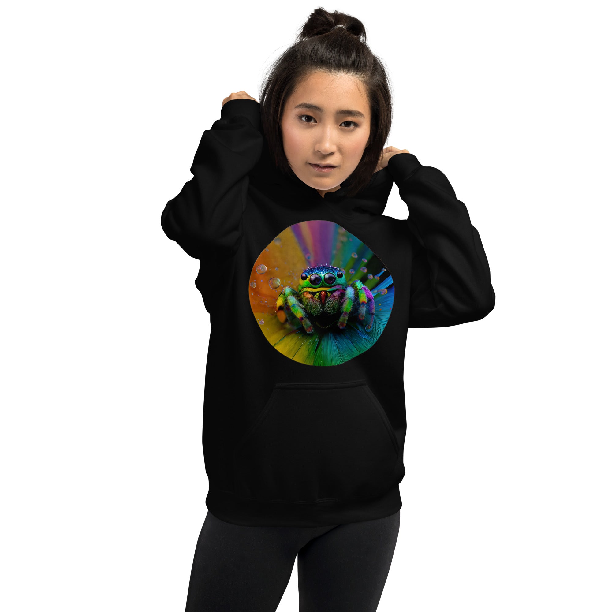 Spiral Jumping Spider Unisex Hoodie - Jumping Spiders For Sale - Spiders Source - #1 Regal Jumping Spider Store