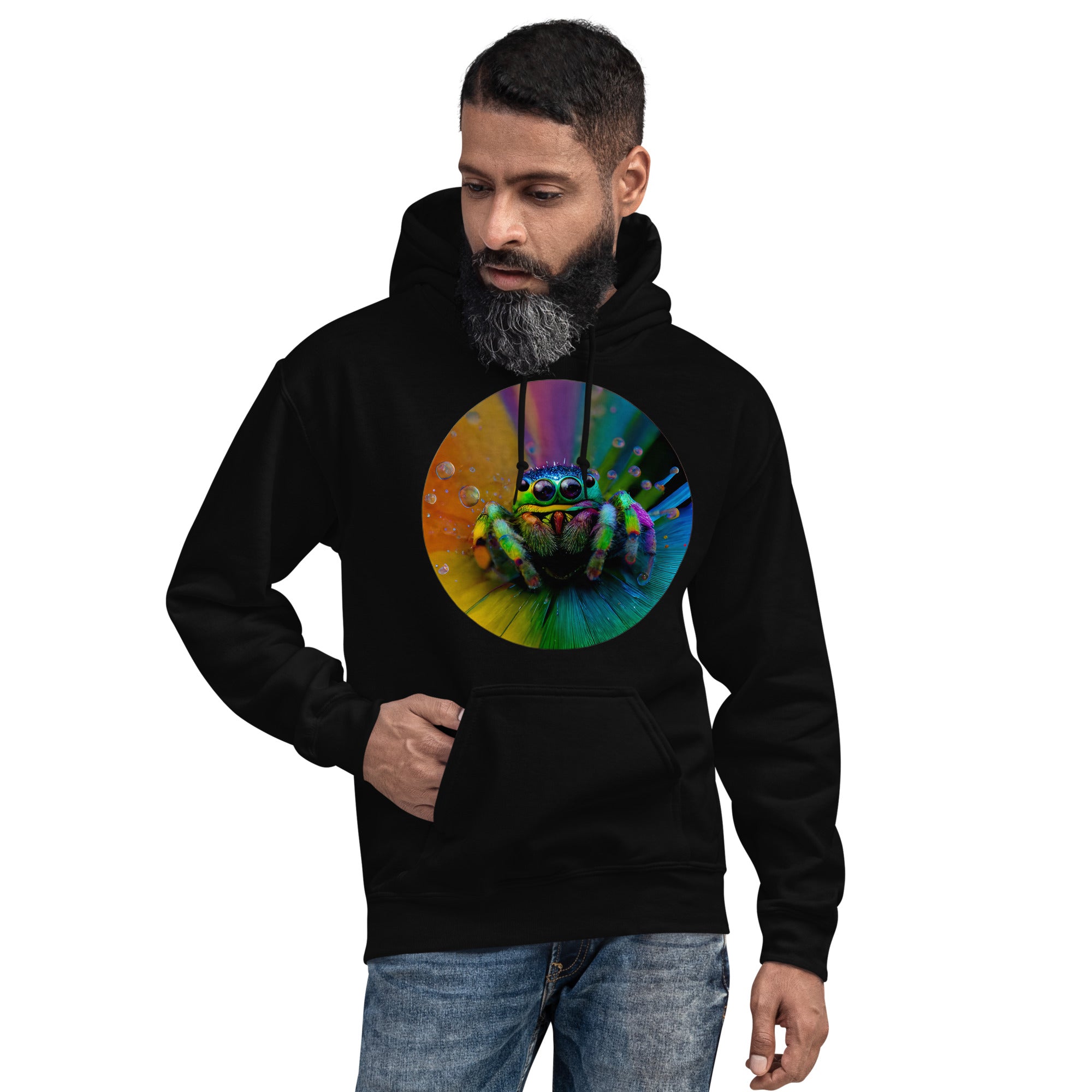 Spiral Jumping Spider Unisex Hoodie - Jumping Spiders For Sale - Spiders Source - #1 Regal Jumping Spider Store